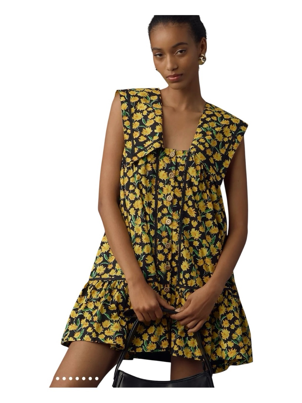 ANTHROPOLOGIE MAEVE Collared Poplin Swing Mini Dress